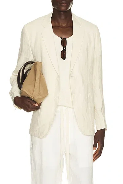 Percival Tailored Linen Blazer In White