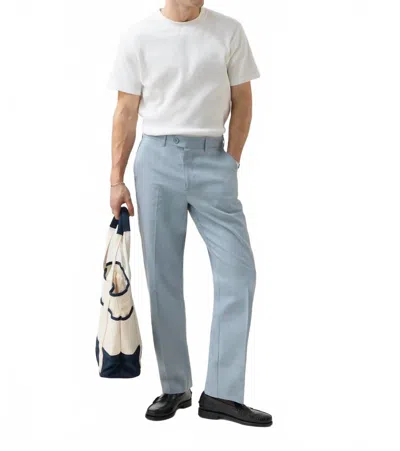 Percival Tailored Linen Trouser In Light Blue