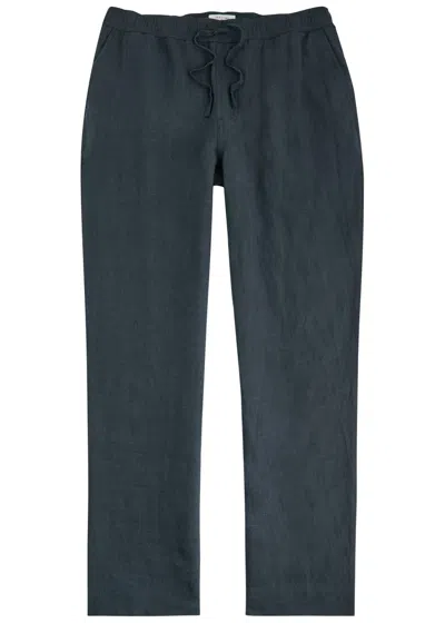 Percival Tailored Linen Trousers In Blue