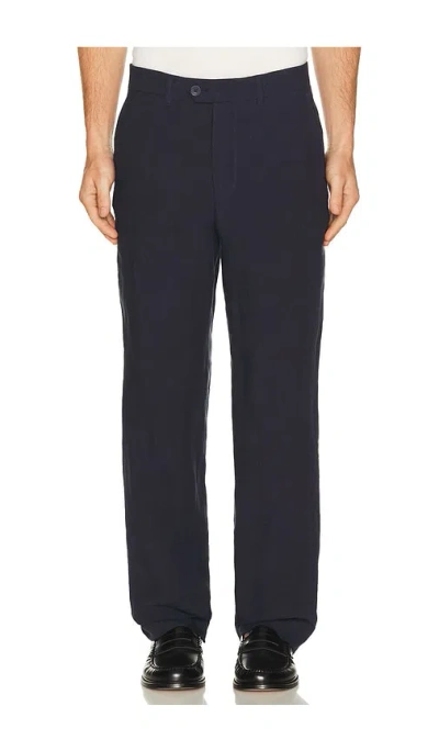 Percival Tailored Linen Trousers In Blue