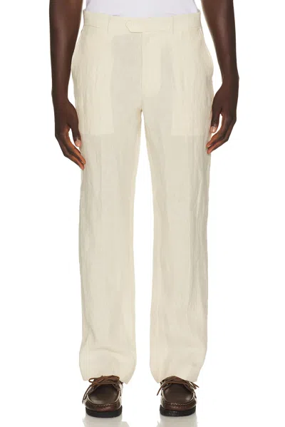 Percival Tailored Linen Trousers In Cream