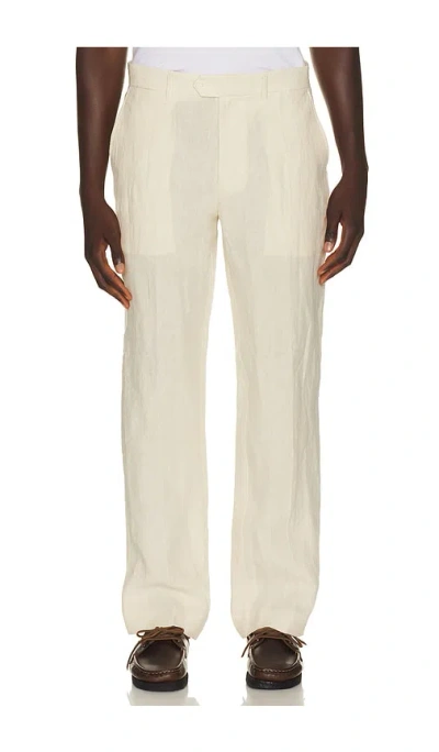 Percival Tailored Linen Trousers In Cream