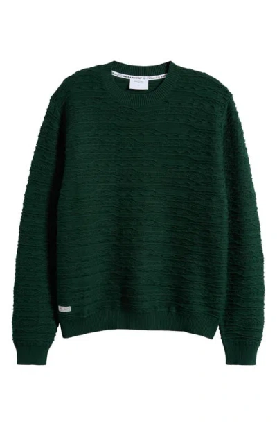 Percival Tales Textured Organic Cotton Sweater In Green