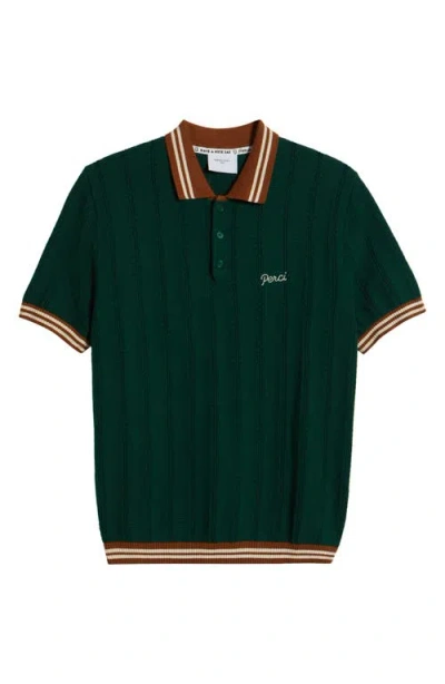 Percival Tipped Cotton Polo In Forest