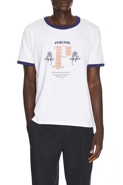 Percival Tucker Ringer Tee In White