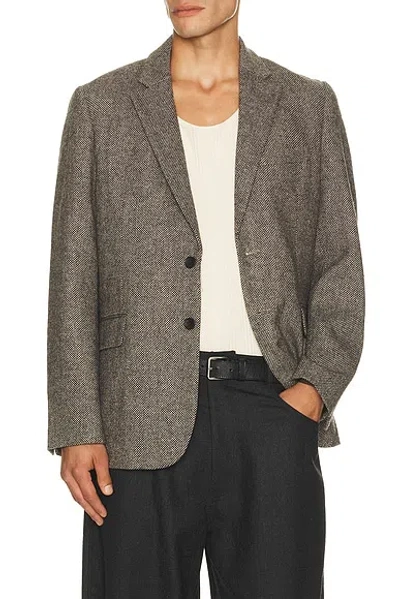 Percival Wilde Birdseye Regular Blazer In Brown