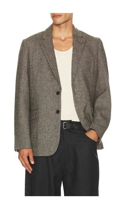 Percival Wilde Birdseye Regular Blazer In Brown