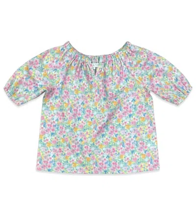 Percy & Tyne Kids' Girl's Brynn Blouse In Cayman Floral In Pink