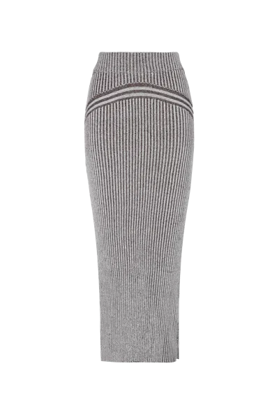 Peregrina Corriente Skirt Ivory Brown In Stone Grey