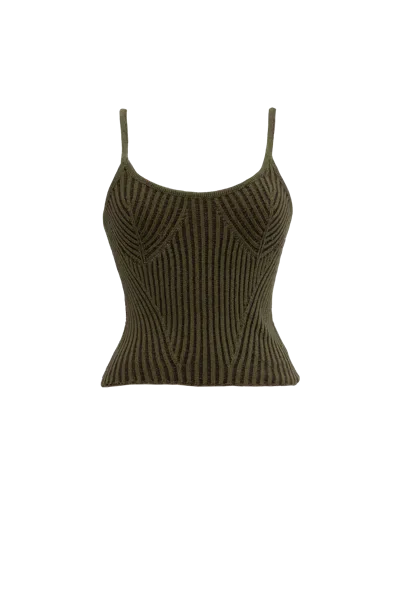 Peregrina Corriente Top Green Brown In Ebony