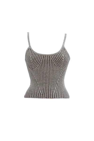 Peregrina Corriente Top Ivory Brown In Hazelnut