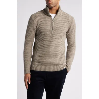 Peregrine Birchall Quarter Zip Sweater In Oak