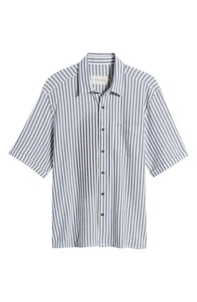 Peregrine Cotton Short Sleeve Button-up Shirt In Blue