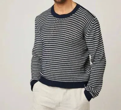 Peregrine Island Crochet Jumper In Navy In Multi
