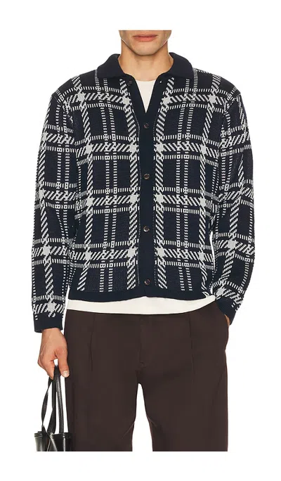 Peregrine Lumber Knitted Shirt In Navy