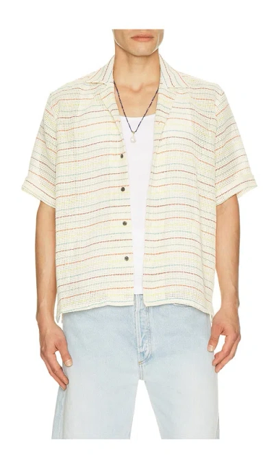 Peregrine Quay Cuban Collar Shirt In Neutral