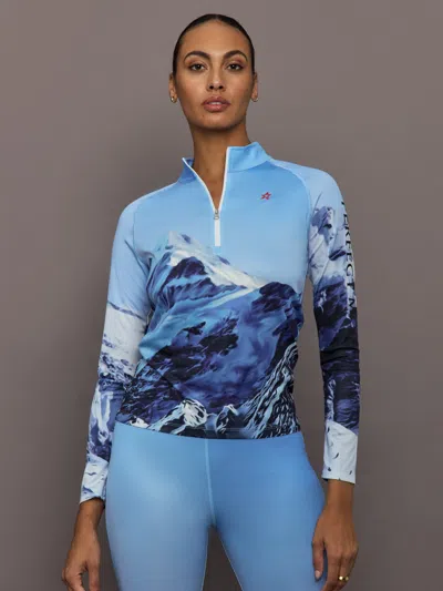 Perfect Moment 1/4 Zip Base Layer Top In Blue