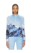 Perfect Moment Quarter Zip Base Layer Top In Ski Lift Blue In Blue