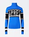 Perfect Moment Womens Tru Indigo/blk/snw Wht Après Striped-print Wool Jumper Xs In True-indigo