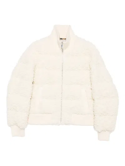 Perfect Moment Apres Wool Down Bomber Jacket In Neutral