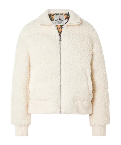 Perfect Moment Padded Wool-bouclé Down Ski Jacket In White