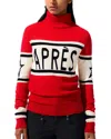 Perfect Moment Apres Schild Sweater L In Red/snow White/dark Charcoal Blue