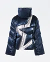 Perfect Moment Ariel Down Bomber Jacket S In Blue-liquid