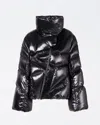 Perfect Moment Ariel Down Bomber Jacket Xl In Black-liquid