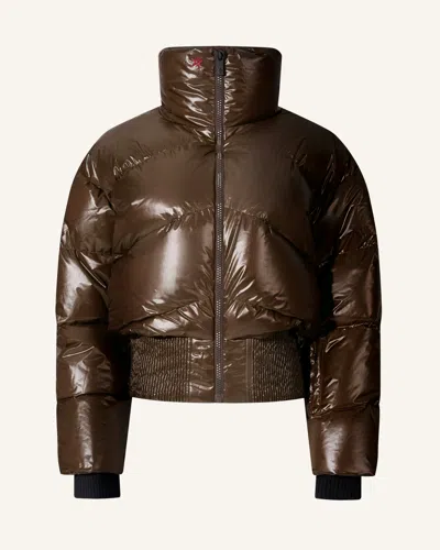 Perfect Moment Aureta Down Bomber Jacket Xs In Brown