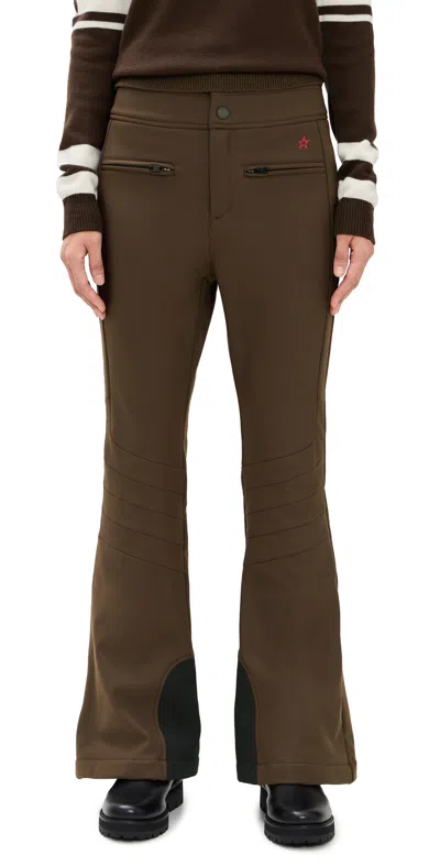 Perfect Moment Aurora High-waist Ski Pants Chocolate In Green