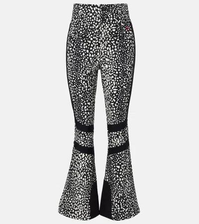 Perfect Moment Aurora Leopard-print Flared Ski Pants In Gray