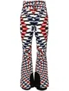 Perfect Moment Aurora High-rise Nylon Flared Ski Pants In Twisted Houndstooth Red