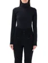 Perfect Moment Base Stretch-jersey Turtleneck Bodysuit In Black