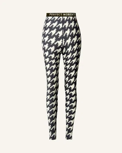 Perfect Moment Base Layer Leggings S In Black-white-houndstooth-print