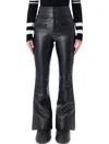 Perfect Moment Black Faux Leather Flared Ski Pants In Black