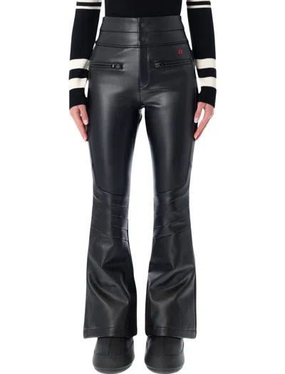 Perfect Moment Black Faux Leather Flared Ski Pants