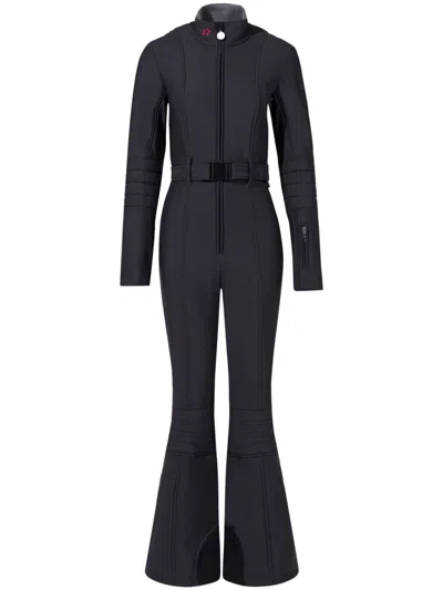 Perfect Moment Belted Star-detail Ski Suit In Black