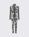 Perfect Moment Houndstooth Star Merino Wool Jumpsuit L In Black-white-houndstooth-starlight
