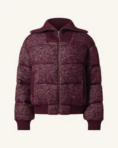 Perfect Moment Bouclé Wool Bomber Down Jacket Xs In Burgundy