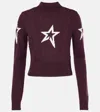 Perfect Moment Cable Merino Wool Sweater Xl In Burgundy