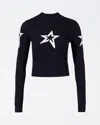 Perfect Moment Cable Merino Wool Sweater L In Navy