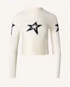 Perfect Moment Star-embellished Cable-knit Sweater In White