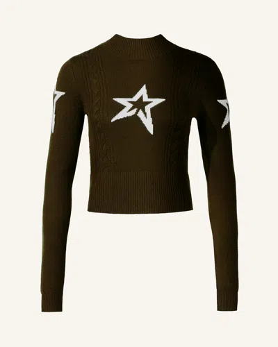 Perfect Moment Cable Merino Wool Sweater Xs In Brown