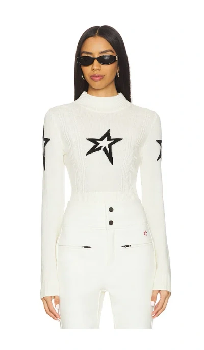 Perfect Moment Cable Under Layer Sweater Snow White In Animal Print