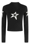 Perfect Moment Womens Black Cable Star-pattern Merino-wool Jumper In Black