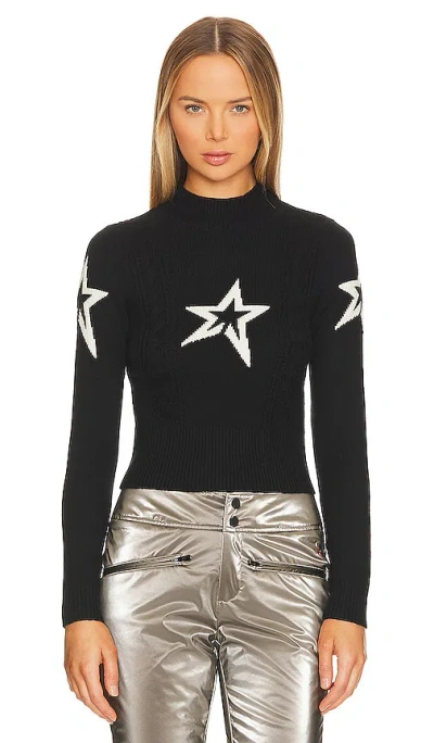 Perfect Moment Cable Underwear Sweater In Black