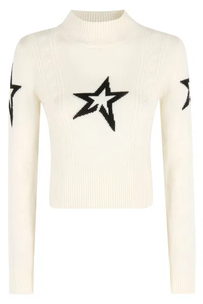 Perfect Moment Cable Under Layer Sweater Snow White In Animal Print