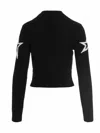 Perfect Moment Cable Underwear Turtleneck Sweater In Black