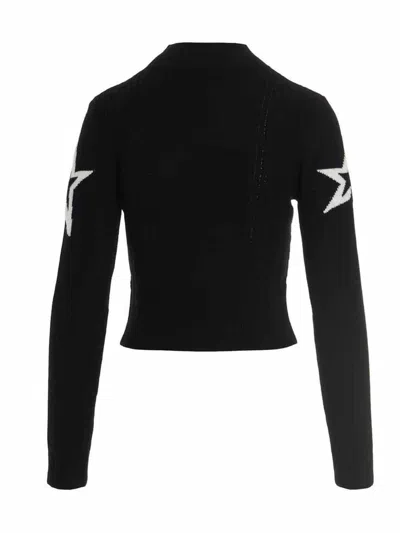 Perfect Moment Cable Underwear Turtleneck Sweater In Black