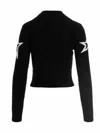 Perfect Moment Cable Underwear Turtleneck Sweater In Black